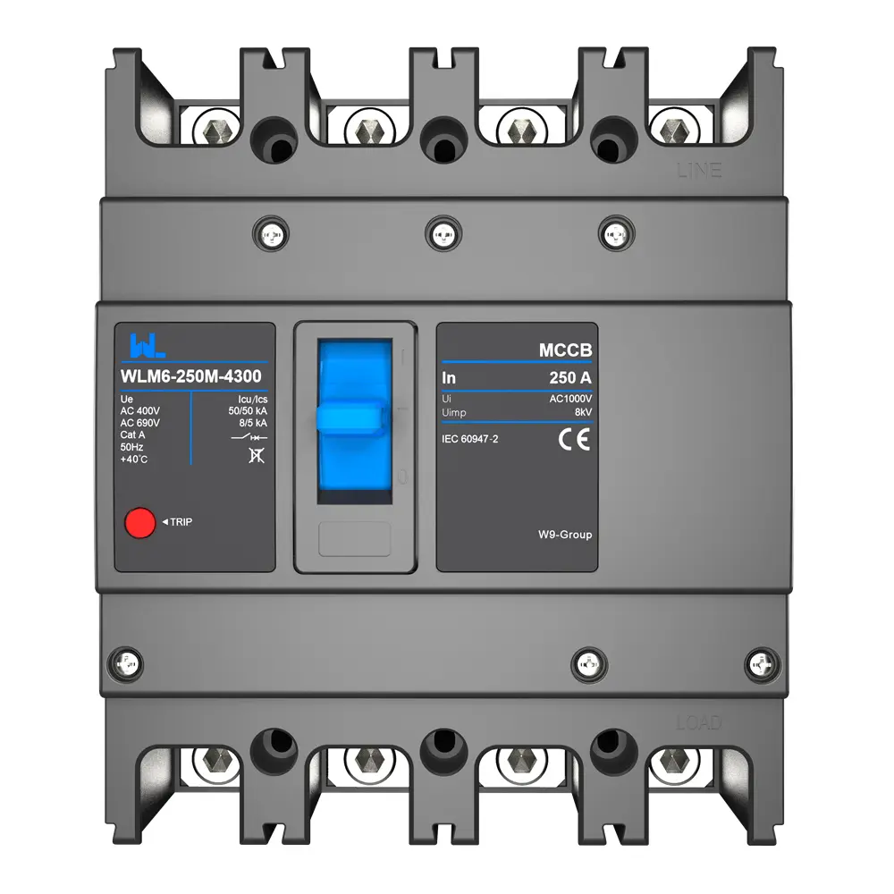 WLM6 Series industrial thermal magnetic type circuit breaker 400V/690V 250A 3/4 Poles