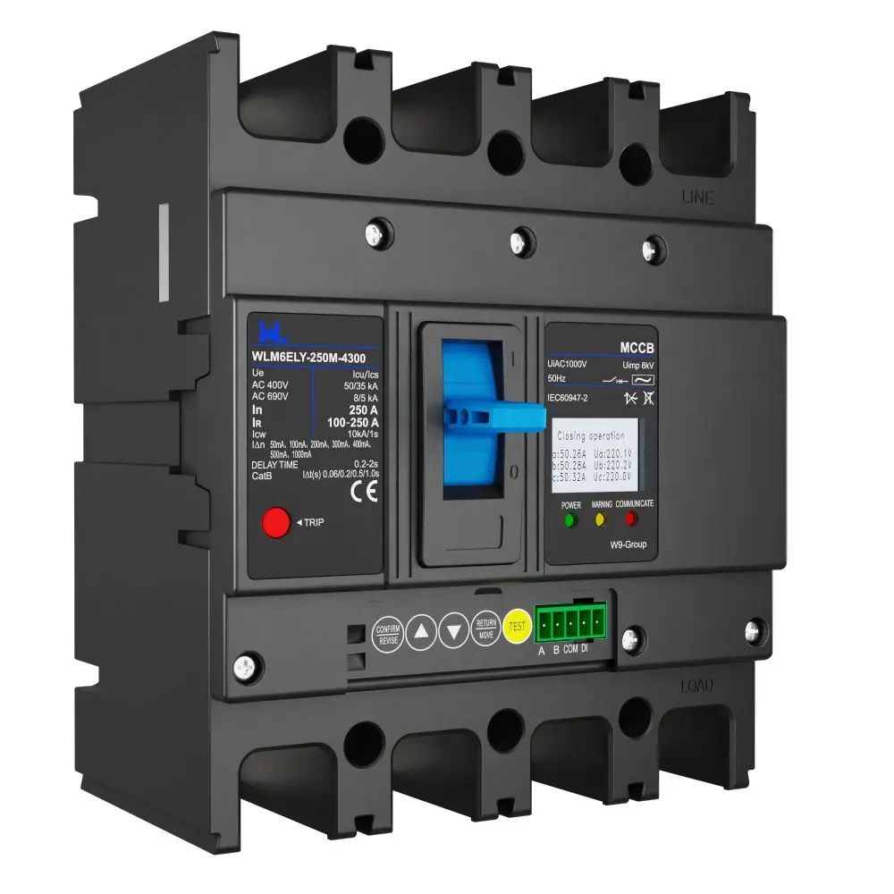WLM6ELY-250A-4300 3P  WLM6E Series electronic circuit breaker lsig circuit breaker MCCB 250A 4 Poles