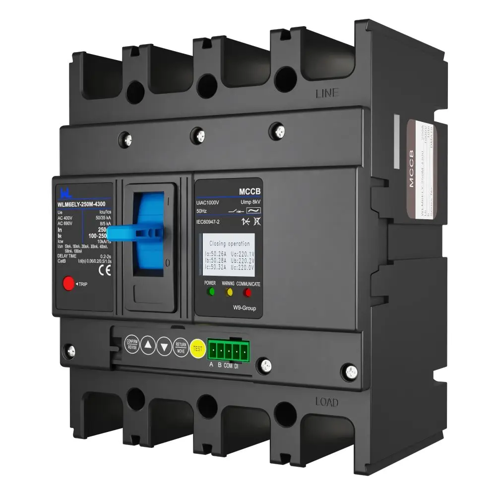 WLM6ELY-250A-4300 3P  WLM6E Series electronic circuit breaker lsig circuit breaker MCCB 250A 4 Poles